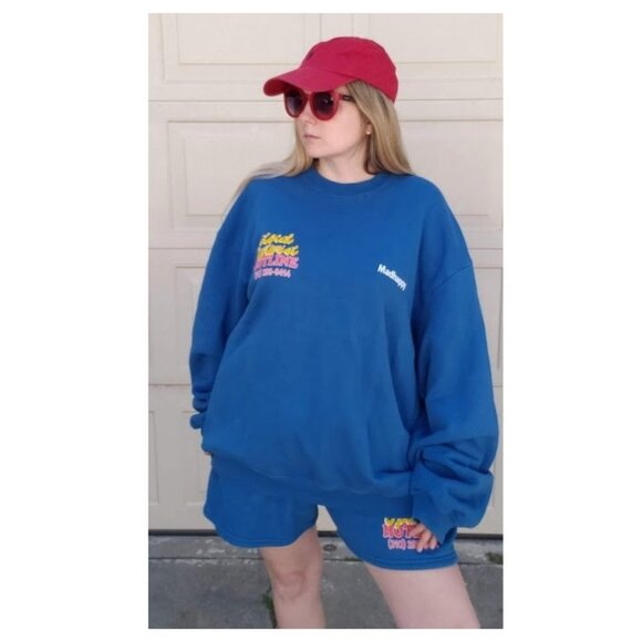 MADHAPPY Local Optimist Hotline Shorts in Blue - Picture 3 of 13